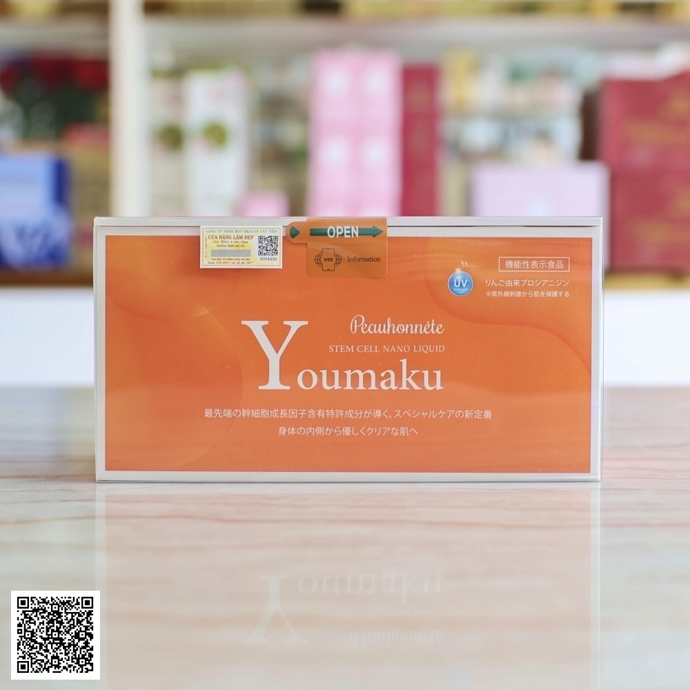 Nước Uống Peauhonnete Youmaku Stem Cell Nano Liquid Từ Nhật Bản Hộp 10 Lọ