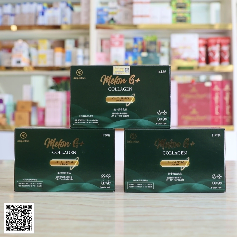 Liệu Trình Nước Uống Collagen Melon G+ Reiperfect Nhật Bản Hộp 30 Chai *50 ml