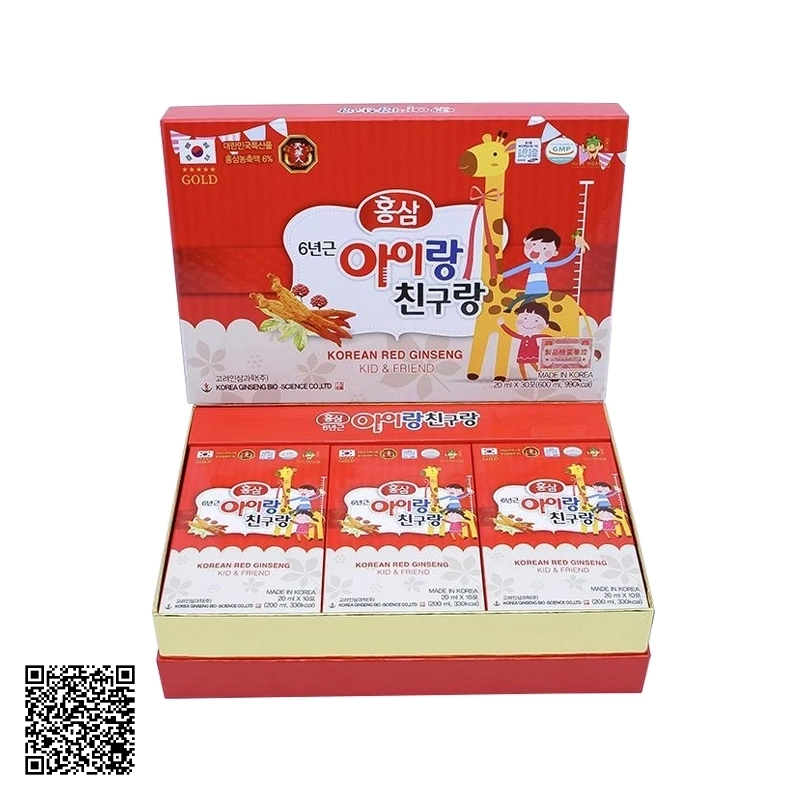Nước Hồng Sâm Baby Bio Apgold Gold Korean Red Ginseng Kid-Friend 30 Gói