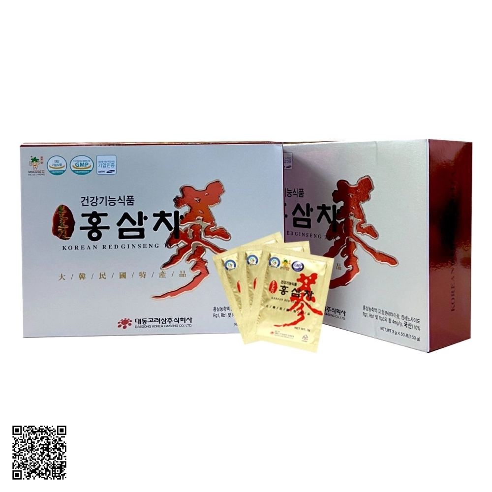 Trà Hồng Sâm Daedong Korean Red Ginseng Tea Từ Hàn Quốc 50 Gói