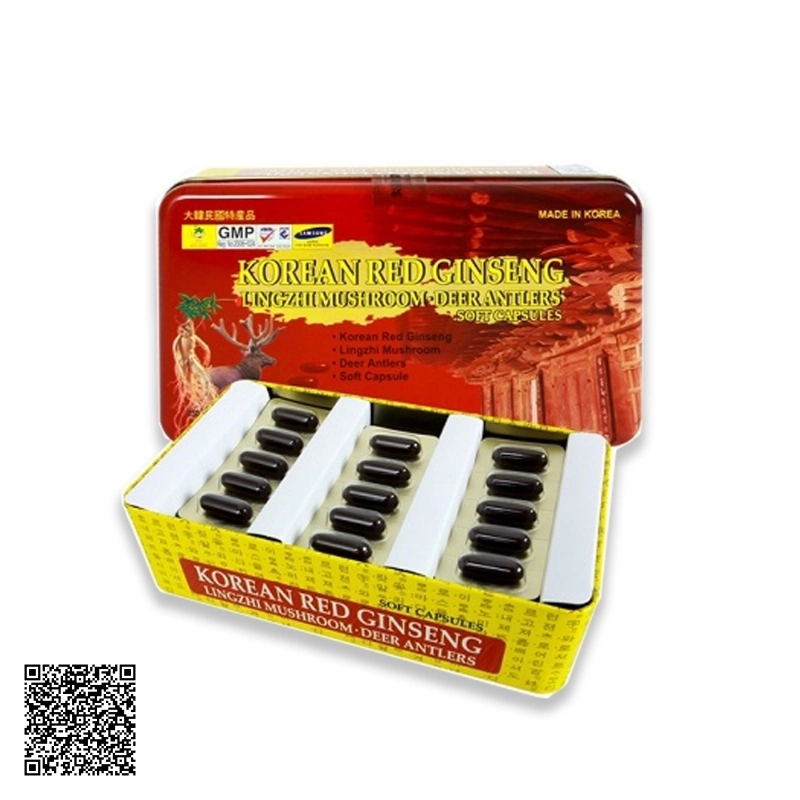 Viên Linh Chi Hồng Sâm Nhung Hươu Bio Apgold Korean Red Ginseng Lingzhi Mushroom Deer Antlers Soft Capsules 60 Viên