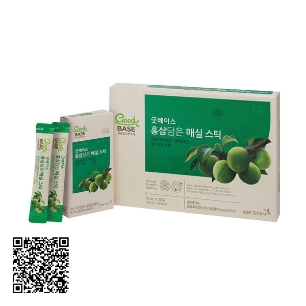 Nước Hồng Sâm Goodbase Mơ Xanh KGC Jung Kwan Jang Từ Hàn Quốc 30 Gói