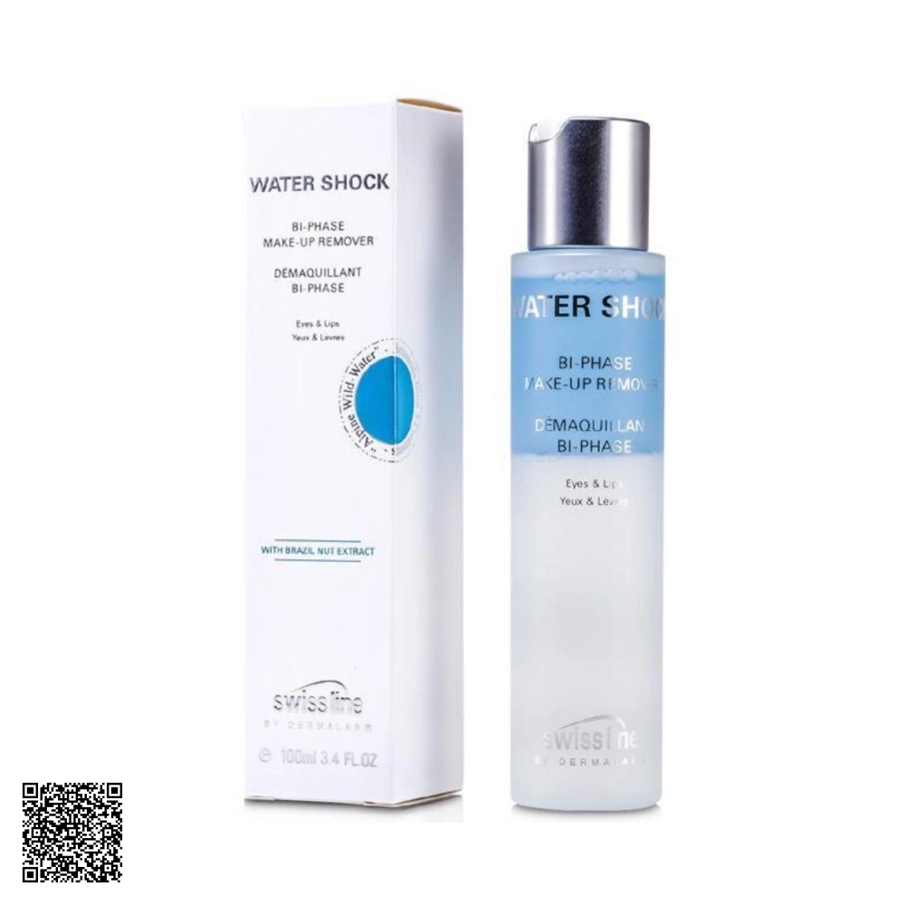 Nước Tẩy Trang Mắt Môi Swissline Water Shock Bi-Phase Make-Up Remover Từ Thuỵ Sĩ 100ml