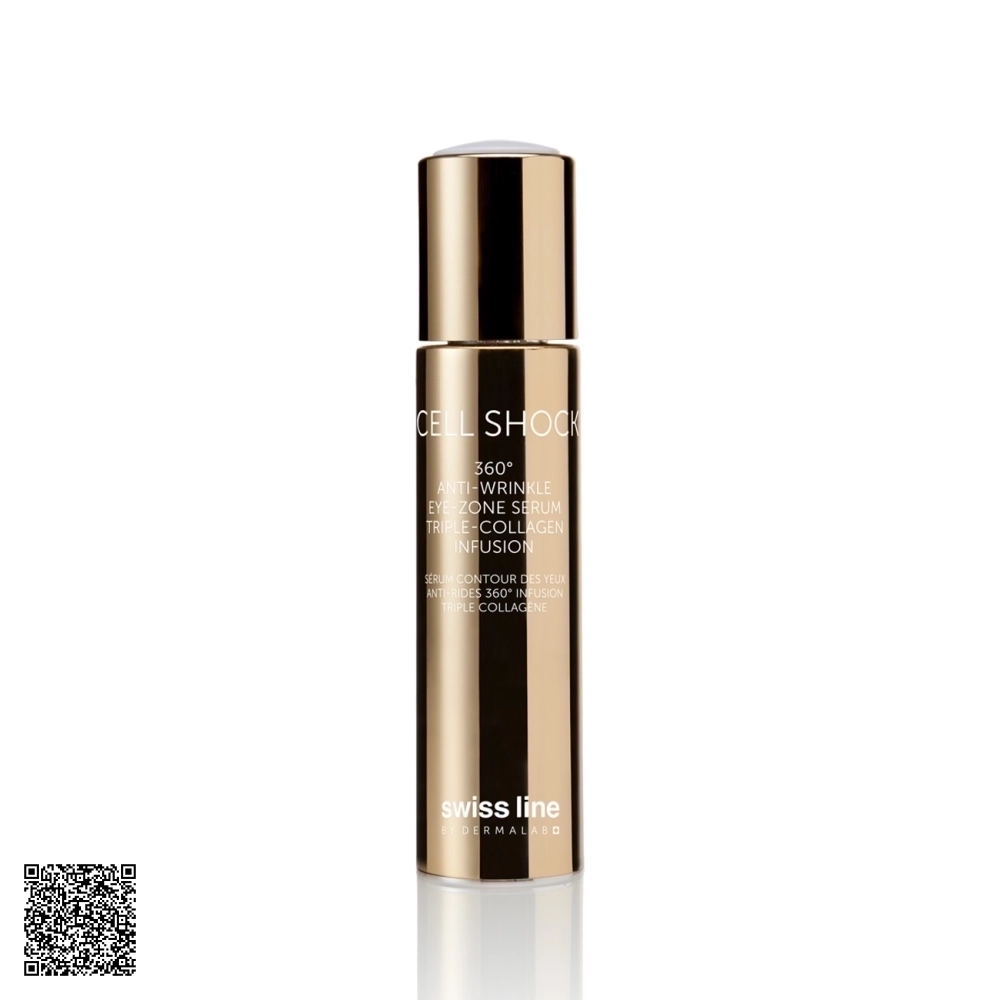 Tinh Chất Xoá Nhăn Vùng Mắt Swissline Cell Shock 360 Anti-Wrinkle Eye-Zone Serum Triple-Collagen Infusion Từ Thuỵ Sĩ 15ml
