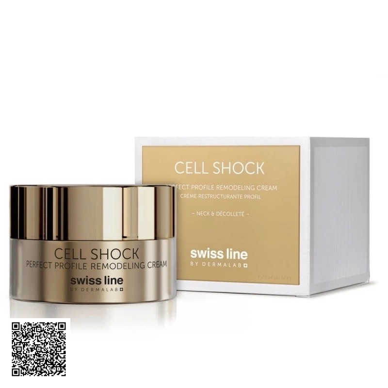 Kem Phục Hồi Lão Hóa Da Vùng Cổ, Cằm Swissline Cell Shock Perfect Profile Remodeling Cream Từ Thuỵ Sĩ 50ml