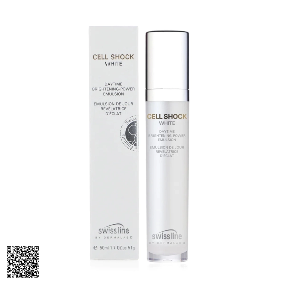 Nhũ Tương Dưỡng Trắng Da Hỗ Trợ Ngừa Lão Hóa Swissline Cell Shock White Daytime Brightening-Power Emulsion Từ Thuỵ Sĩ 50ml