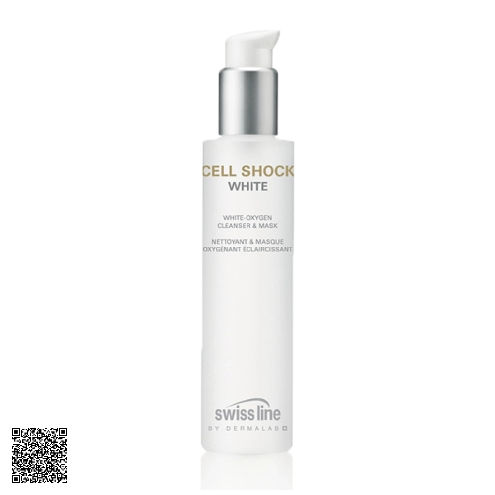 Sữa Rửa Mặt Kiêm Mặt Nạ Làm Trắng Da Swissline Cell Shock White White-Oxygen Cleanser - Mask Từ Thuỵ Sĩ 150ml