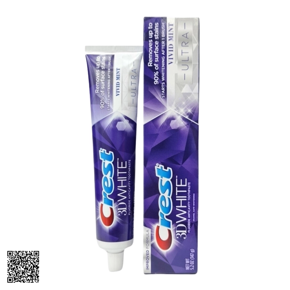 Kem Đánh Răng Crest 3D White Vivid Mint Ultra Từ Mỹ 147g