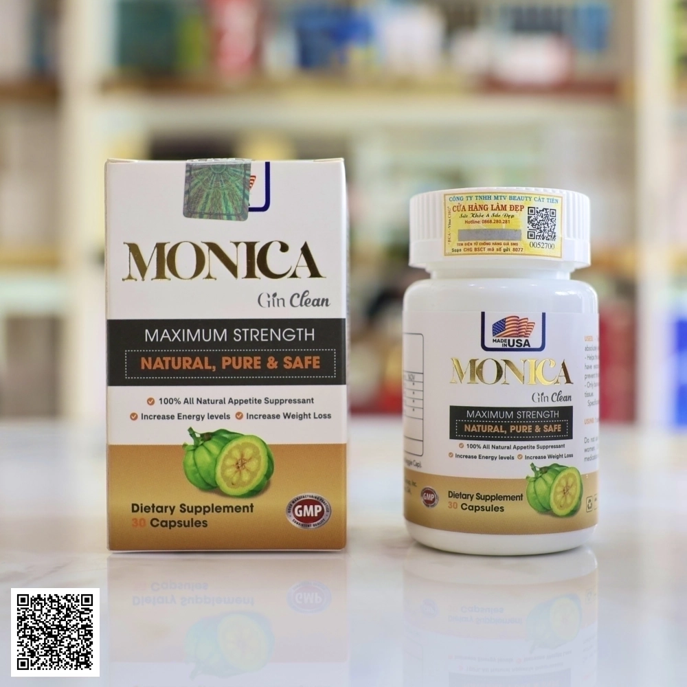 Viên Uống Giảm Cân Đốt Mỡ Monica Gin Clean Maximum Strength Từ Mỹ Hộp 30 Viên