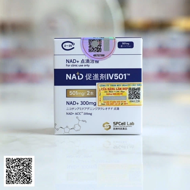 Truyền Tế Bào NAD+ IV 501mg SPCell Lab (NAD+300mg NAD+ACC 201mg) 1 Lần Truyền