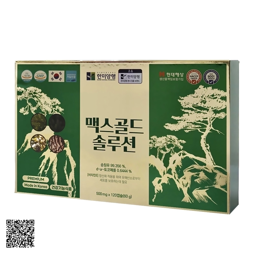 Tinh Dầu Thông Đỏ Hanmi Max Gold Premium Từ Hàn Quốc 120 Viên