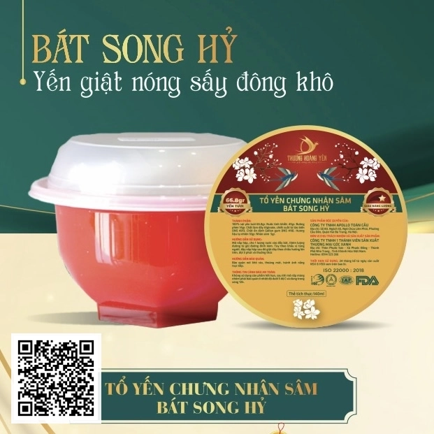 Tổ Yến Chưng Nhân Sâm - Bát Song Hỷ