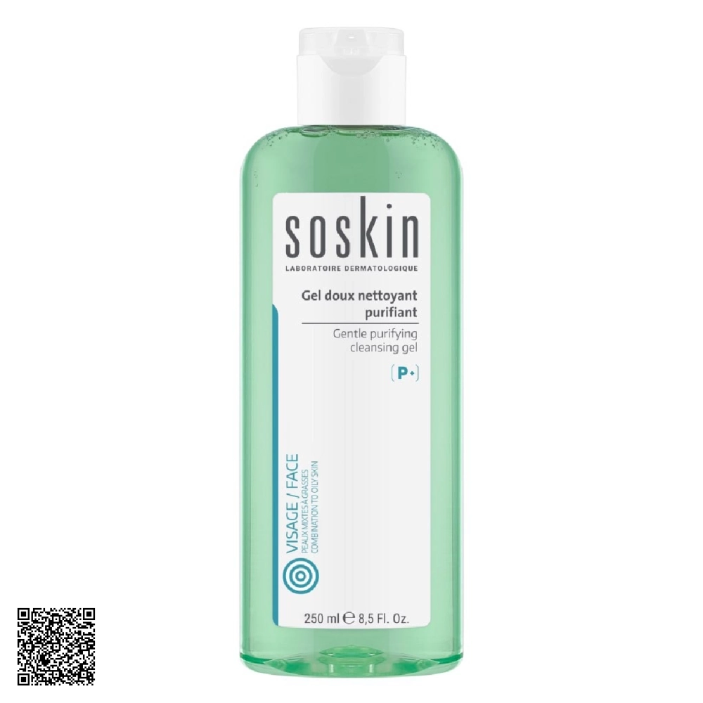 Gel Rửa Mặt Làm Sạch Sâu Soskin Visage/Face Gentle Purifying Cleansing Gel Từ Pháp 250ml