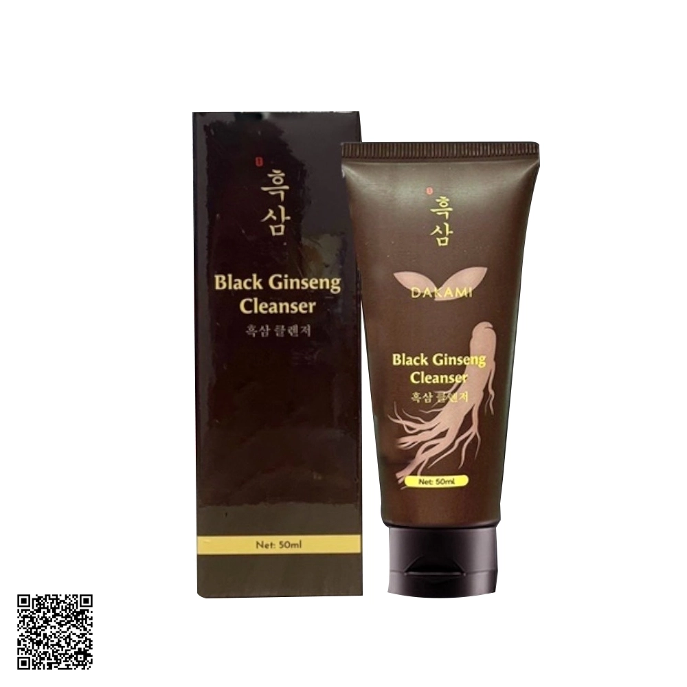 Sữa Rửa Mặt Sâm Đen Dakami Black Ginseng Cleanser Từ Hàn Quốc 50ml