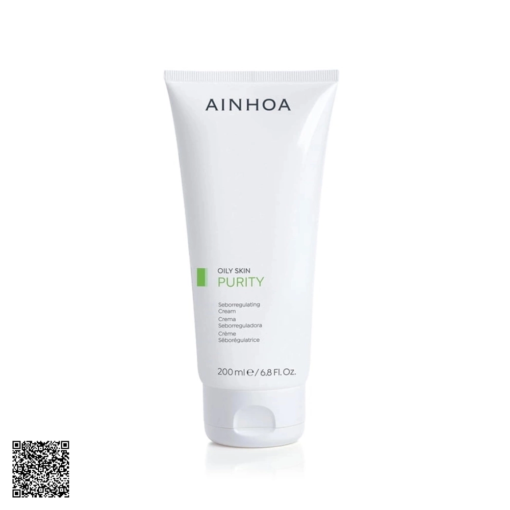 Kem Giảm Mụn, Kiềm Dầu, Se Khít Lỗ Chân Lông Ainhoa Purity Seborregulating Cream Từ Tây Ban Nha 200ml
