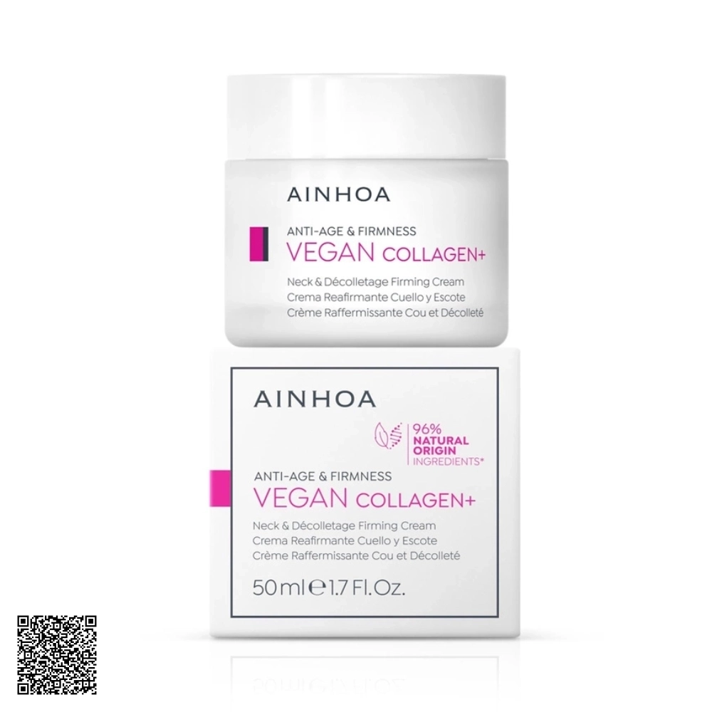 Kem Làm Nâng Cơ Săn Chắc Vùng Ngực, Cổ Ainhoa Vegan Collagen+ Neck & Decolletage Firming Cream Từ Tây Ban Nha 50ml
