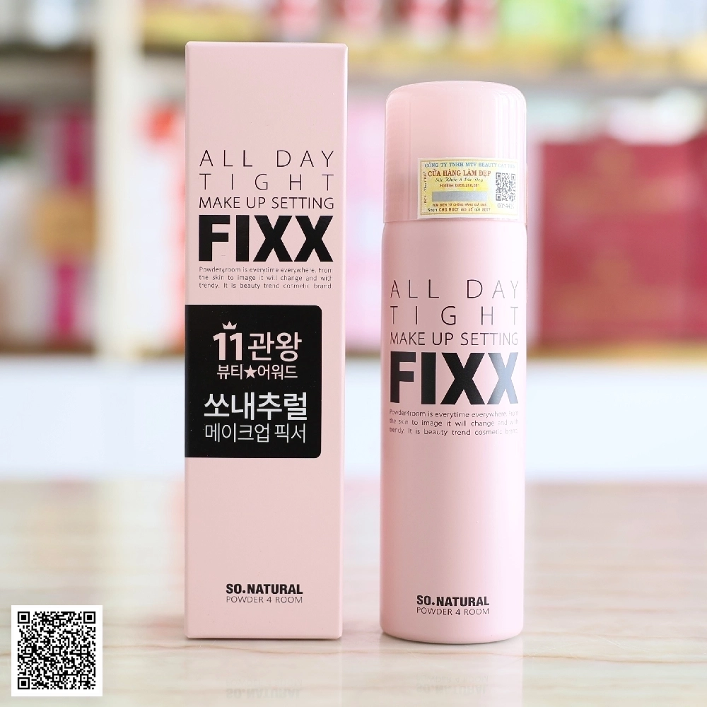 Xịt Khóa Lớp Trang Điểm So.Natural All day Tight Make Up Setting Fixx Từ Hàn Quốc 75ml