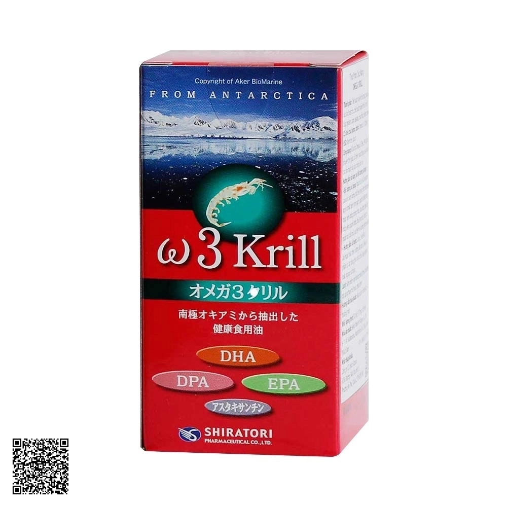 Dầu Nhuyễn Thể Omega 3 W3 Krill Shiratori From Antarctica Từ Nhật Bản 80 Viên