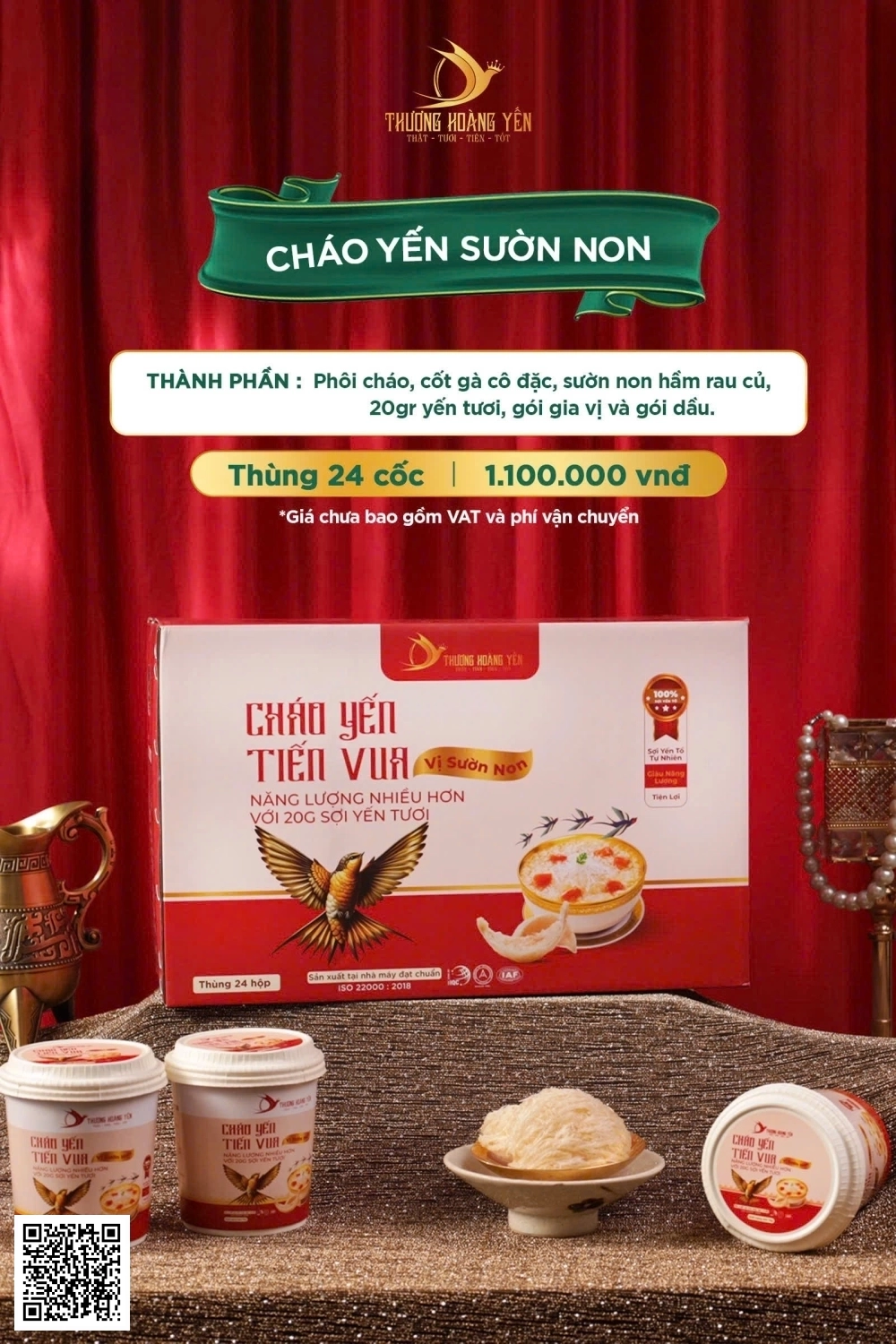 Cháo Yến Tiến Vua Vị Sườn Non Thùng 24 Cốc