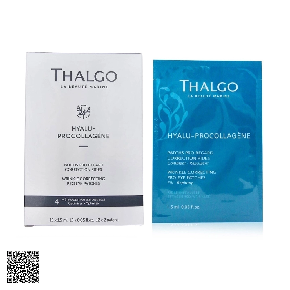 Mặt Nạ Làm Đầy Nếp Nhăn Vùng Mắt Thalgo Wrinkle Correcting Pro Eye Patches Hộp 24 Miếng