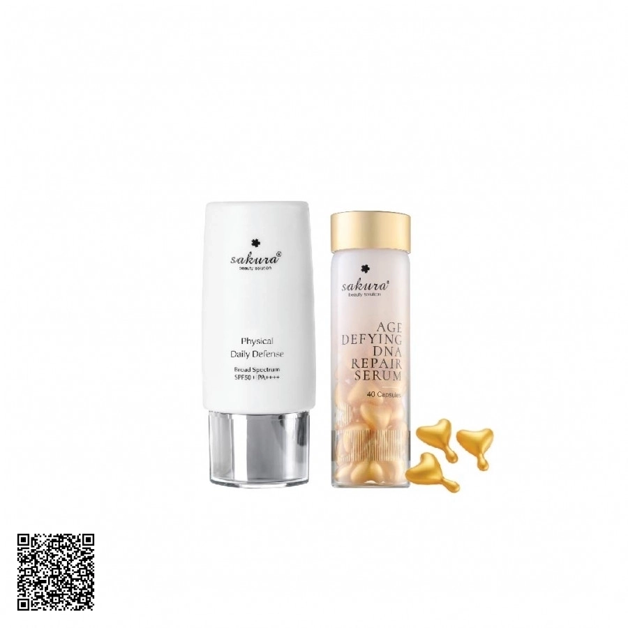 Bộ Hỗ Trợ Ngừa Lão Hóa Và Bảo Vệ Da Sakura Age Defying Combo Từ Nhật Bản 2 Món