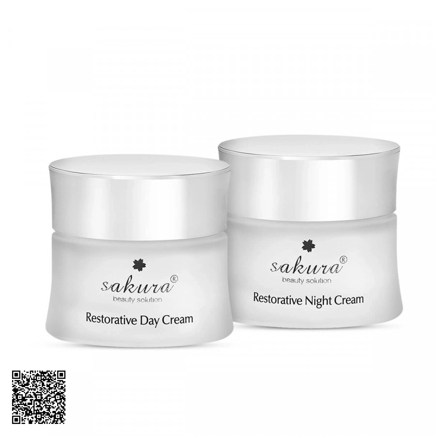 Bộ Kem Dưỡng Phục Hồi Da Ngày & Đêm Sakura Restorative Day and Night Cream Combo