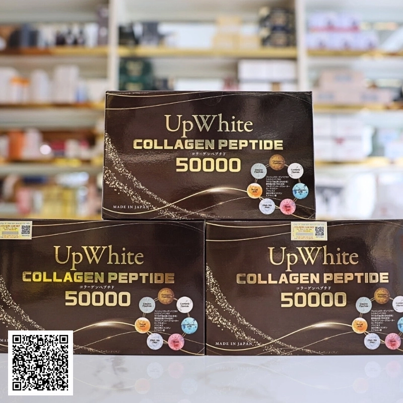 Liệu Trình Nước Uống Trắng Da UpWhite Collagen Peptide 50000 Từ Nhật Bản 1 Tháng