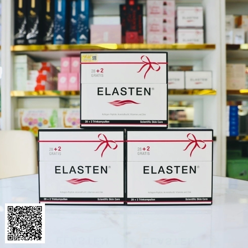 Liệu Trình Nước Uống Collagen Elasten Scientific Skin Care Từ Đức Hộp 30 Ống x 3 Hộp