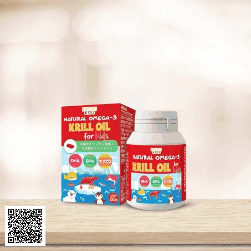 Dầu Nhuyễn Thể Natural Omega-3 Krill Oil Eikenbi Kids Nhật Bản Hộp 60 Viên