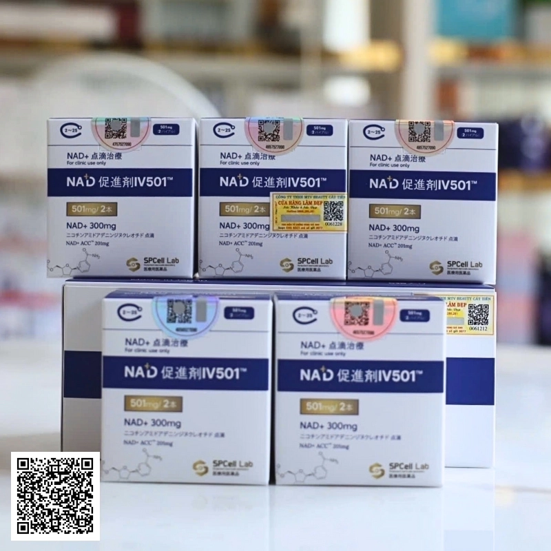 Truyền Tế Bào NAD+ IV 501mg SPCell Lab 10 Lần Truyền ( 1 NAD+300mg Và 1 NAD+ACC 201mg )