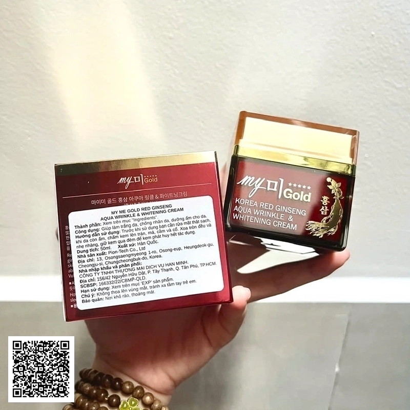 My Gold Korea Red Ginseng Aqua Wrinkle & Whitening Cream Kem Sâm 50g từ Hàn Quốc