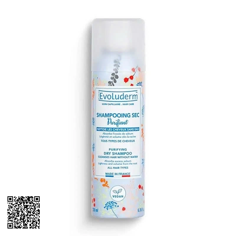 Xịt Gội Khô Evoluderm Shampooing Sec Purifiant 200ml từ Pháp