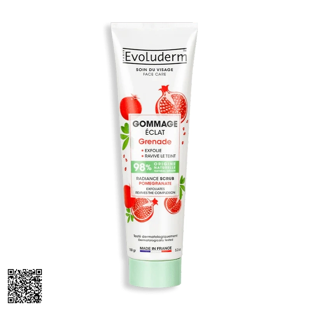 Tẩy Tế Bào Chết Evoluderm Làm Sáng Da Mặt Chiết Xuất Lựu 150g từ Pháp
