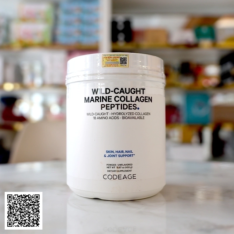 Thực Phẩm Bảo Vệ Sức Khỏe Codeage Wild-Caught Marine Collagen Peptides 450g Từ Hoa Kỳ