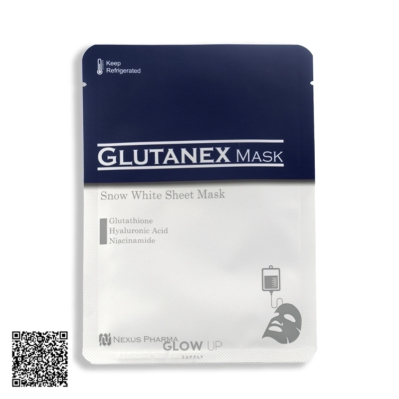 Glutanex Snow White Sheet Mask Mặt Nạ Dưỡng Trắng, Cấp Ẩm Và Phục Hồi Da Hộp 15 Miếng Từ Hàn Quốc