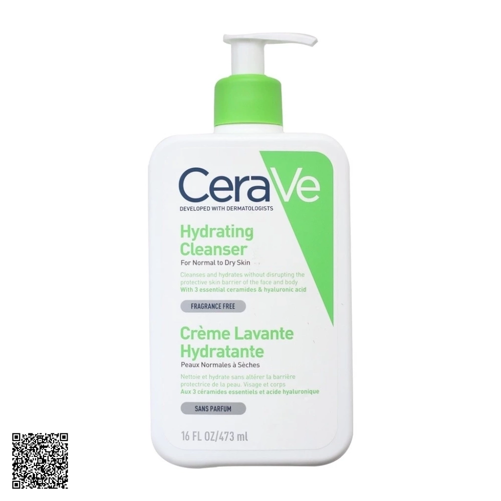 Sữa Rửa Mặt CeraVe Hydrating Cleanser Giúp Làm Sạch Sâu Dành Cho Da Thường Và Da Khô 473ml Từ Hoa Kỳ