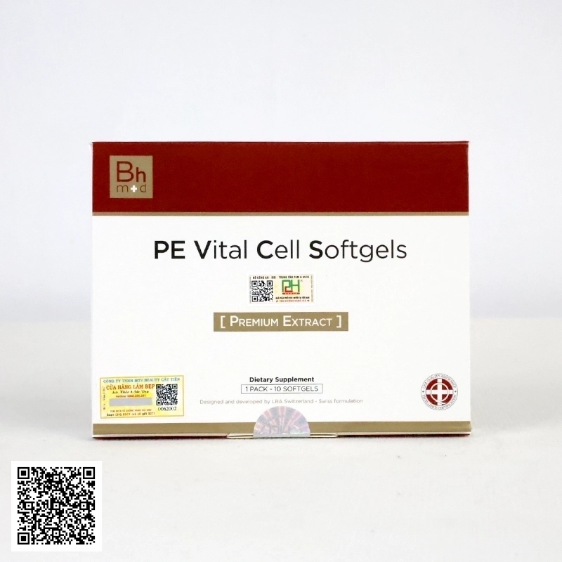 Viên Uống PE Vital Cell Softgels Premium Extract Bhmed Từ Thụy Sĩ Hộp 10 Viên