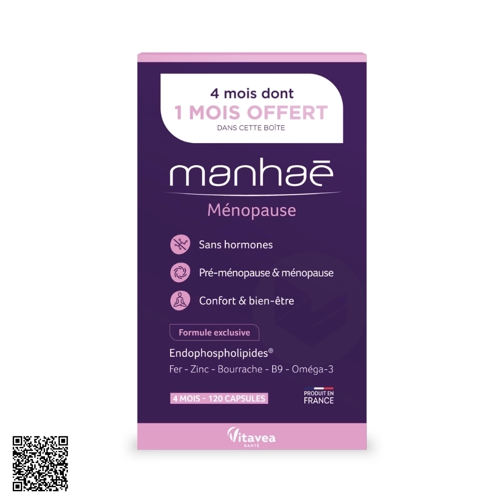 Manhaé Ménopause Viên Uống Bổ Sung Nội Tiết Tố Nữ Từ Pháp Hộp 120 Viên