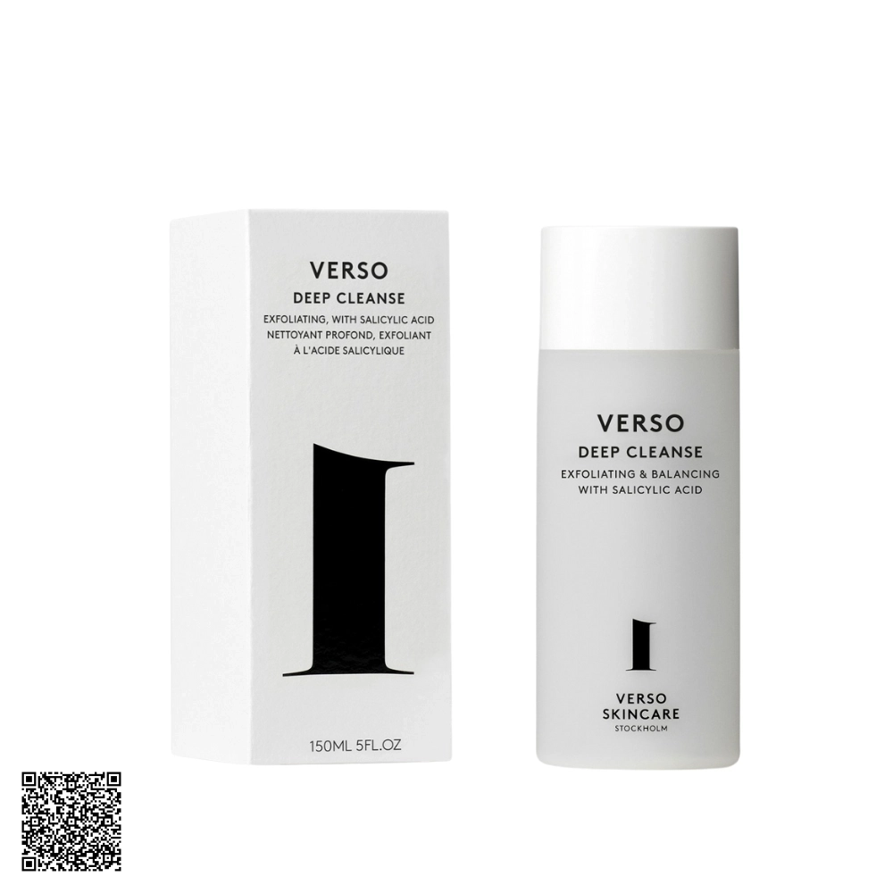 Verso Deep Cleanse Exfoliating & Balancing With Salicylic Acid Sữa Rửa Mặt Tẩy Tế Bào Chết & Cân Bằng Da Từ Thụy ĐIển 150ml