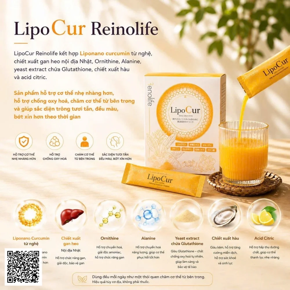 Túi Nghệ LipoCUR Hỗ Trợ Bảo Vệ Sức Khỏe Nhật Bản Hộp 30 Túi
