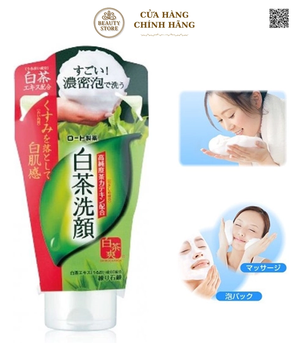 Sữa Rửa Mặt Trà Xanh Rohto Shirochasou Green Tea Foam Nhật Bản