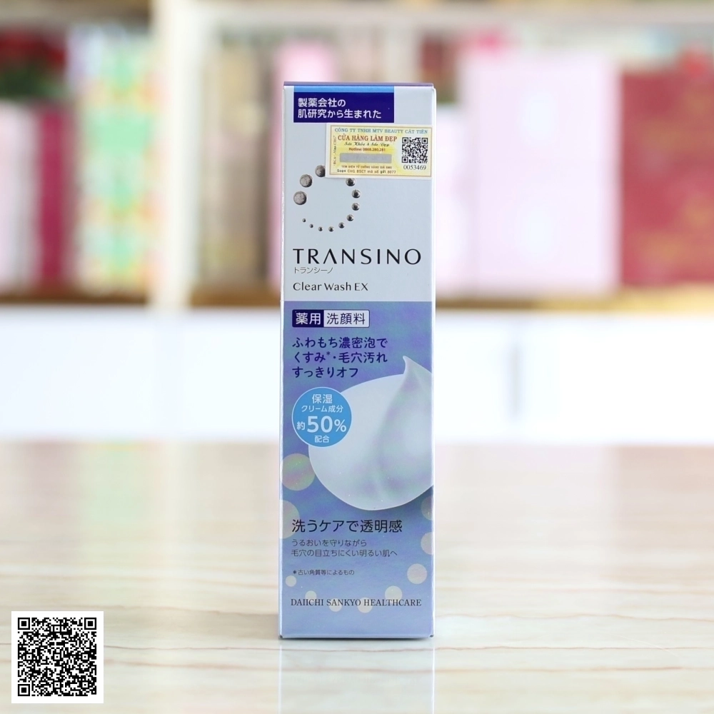 Sữa Rửa Mặt Transino Clear Wash EX Loại Bỏ Bụi Bẩn, Dầu Nhờn, Bã Thừa Từ Nhật Bản 100g